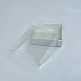 Коробка для пряника, 120*120*35 мм, з прозорою кришкою, біла, фото 2