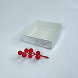 Коробка для пряника, 120*120*35 мм, з прозорою кришкою, біла, фото 3