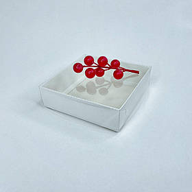 Коробка для пряника, 120*120*35 мм, з прозорою кришкою, біла