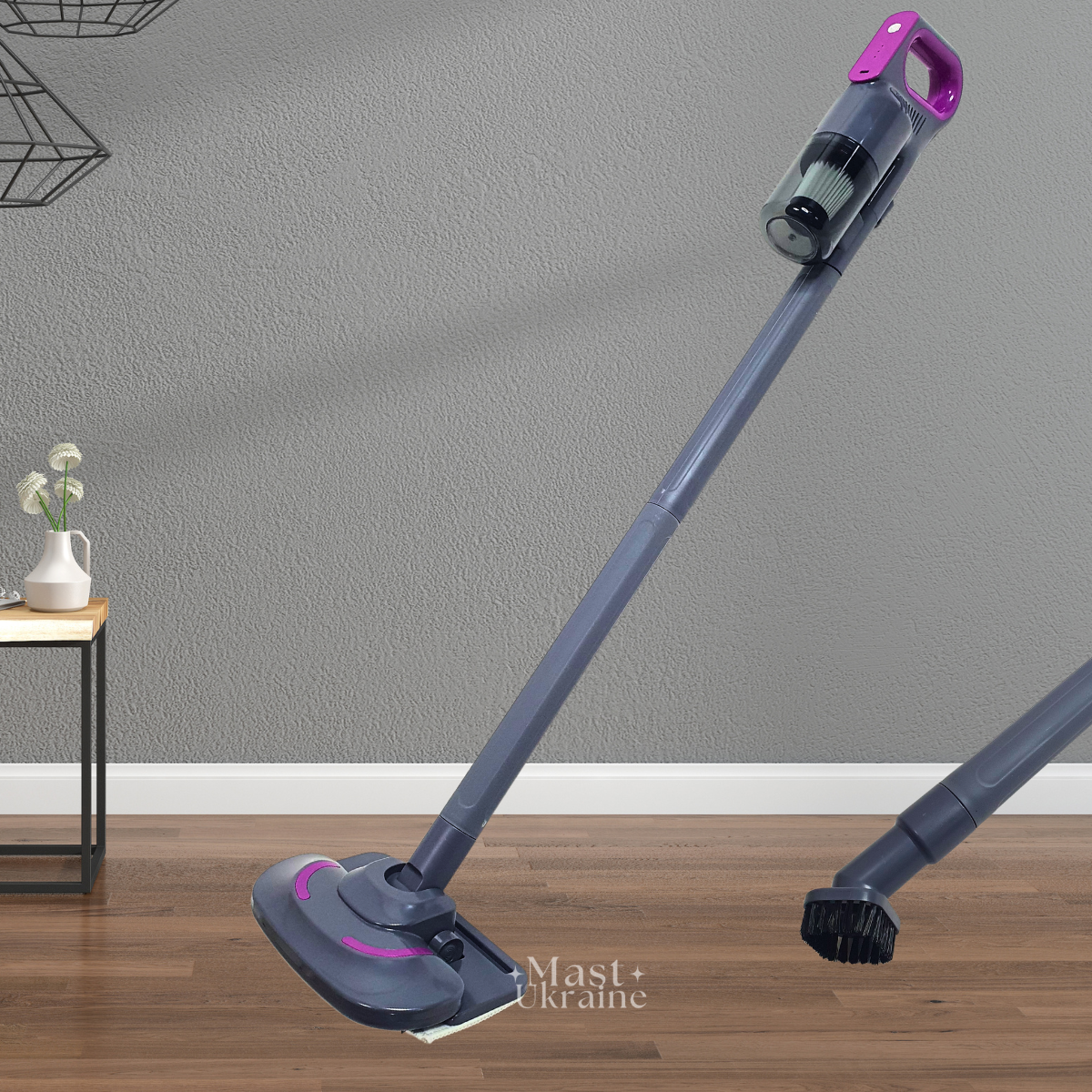 Ручний вертикальний пилосос Mite Remover 2в1, бездротовий пилосос на акумуляторі Сірий XL-1153