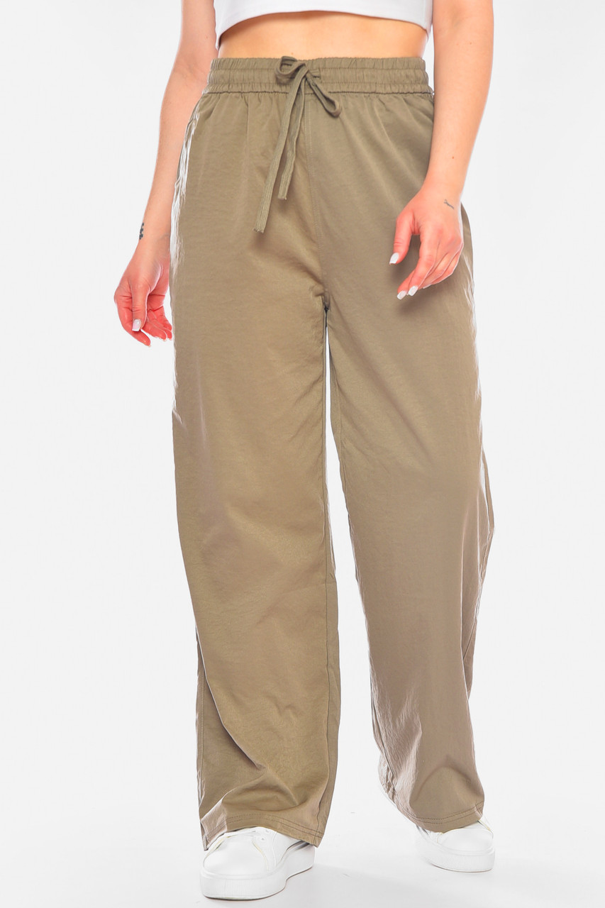 Штани жіночі однотонні напівбатальні темно-бежевого кольору р.9XL/10XL 198249S, фото 1