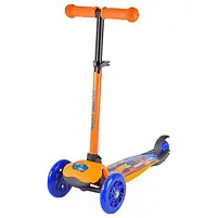 Самокат дитячий MINI 3-х колісний LS2212 Hot Wheels, ПУ колеса світяться + рюкзак дитячий ., фото 4