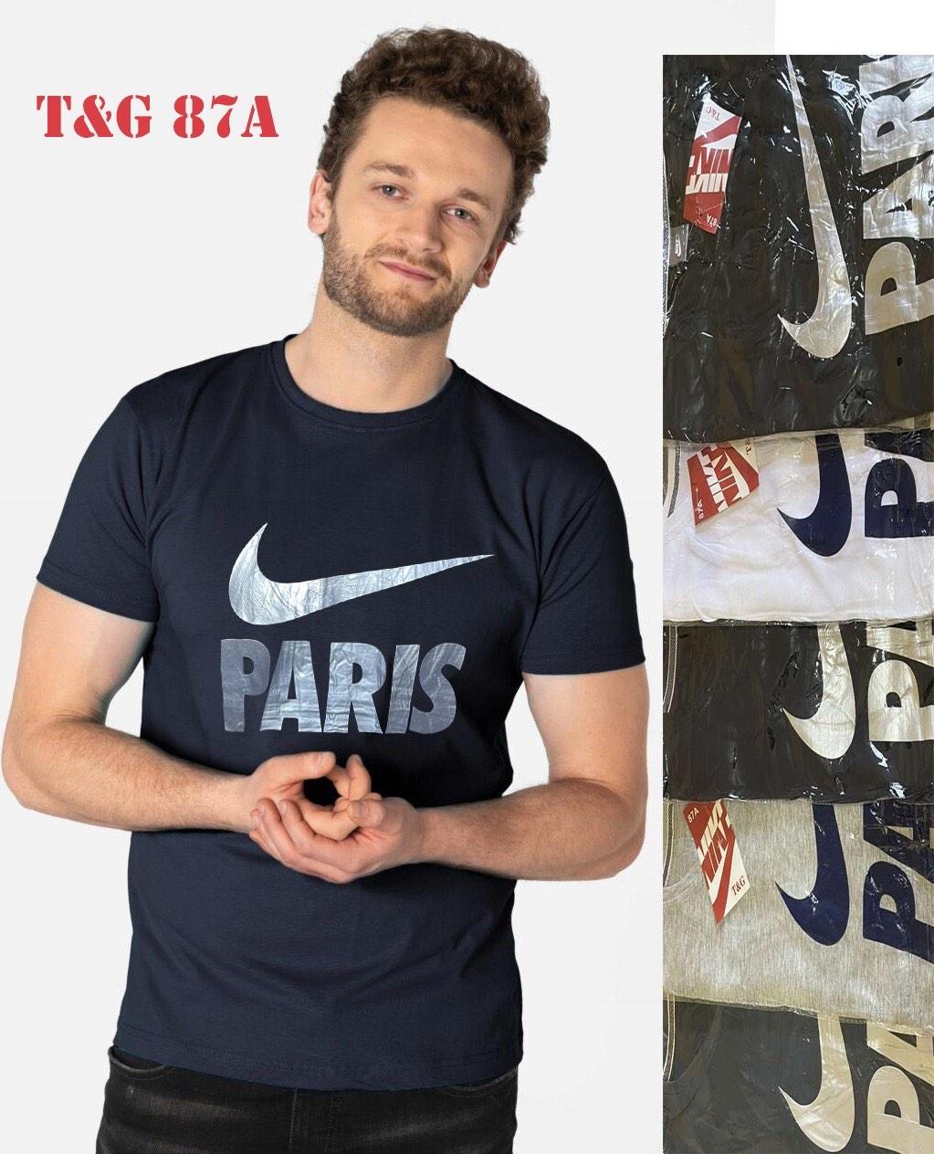 Футболка чоловіча Nike PARIS норма, В'єтнам. Розмір (48-56) кольору різні
