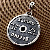 Блін (Диск) від штанги "Eleiko 25 kg" з срібла