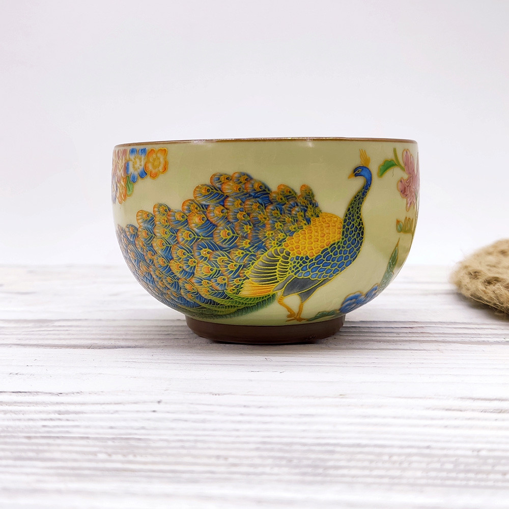 Керамічна піала для чаю "Павич" (1шт, 120мл), фото 1