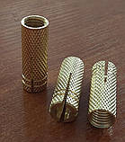 Анкер забивний латунний анкер-цанга дюбель-втулка M10 /12 х 35 мм розпірний дюбель з внутрішньою метричною різьбою, фото 7