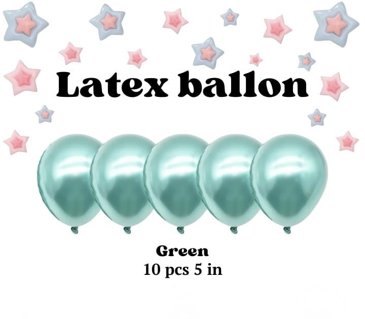 Латексні кулі набір 5 дюймів колір green хромовані 10 шт. у наборі, фото 1