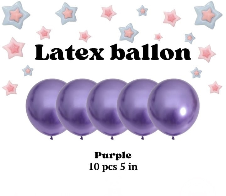 Латексні кулі набір 5 дюймів колір purple хромовані 10 шт. у наборі, фото 1