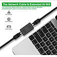 Роз'єм подовжувач мережевого кабелю LAN RJ45 Cat7/6/5/5e. Подовжувач мережевого кабелю Ethernet., фото 5