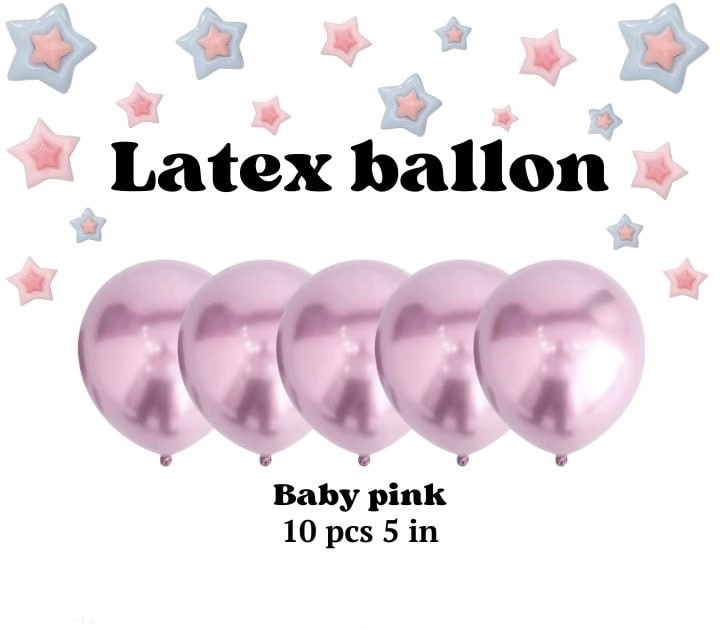 Латексні кулі набір 5 дюймів колір baby pink хромовані 10 шт. у наборі, фото 1