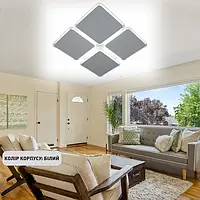 Люстра світлодіодна AERO Square 70W 4S On/Of 455х 455х60 біла