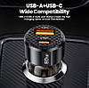 Автомобільний зарядний пристрій Toocki TQ-CC25A 60W(30+30) Fast Car Charger, фото 7