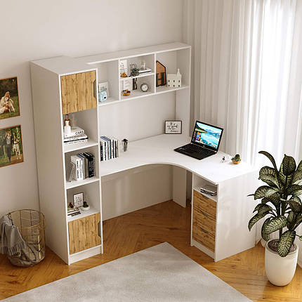 Кутовий стіл Teenager 155х119х170h см корпус білий ТМ Viorina-Deko, фото 1