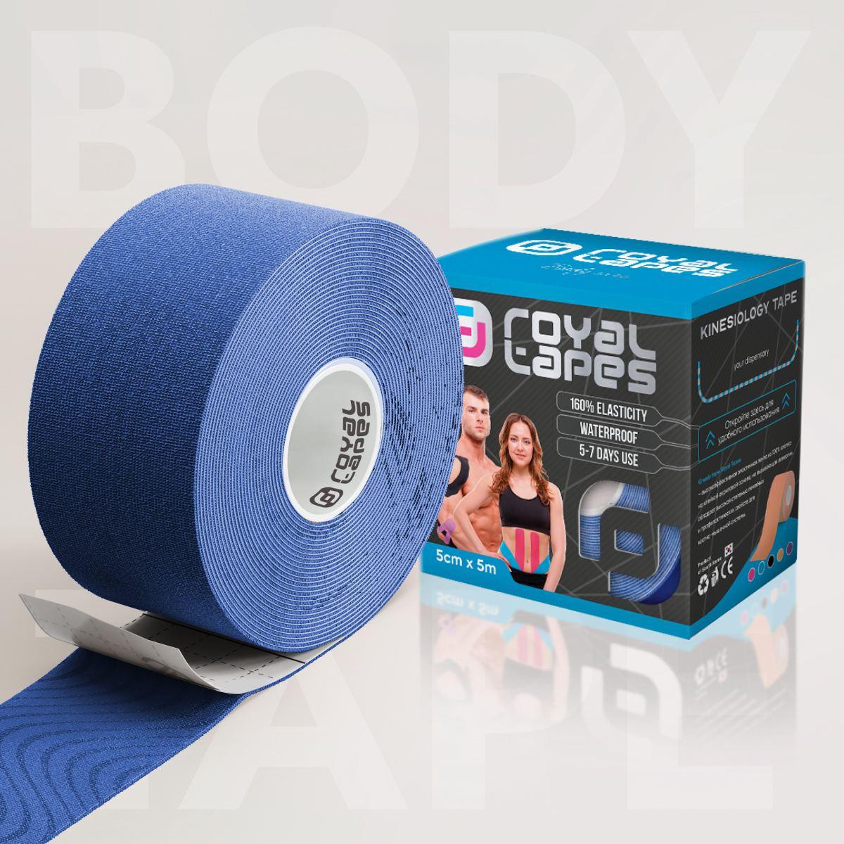 Кінезіотейп Royal Tapes body care Синій