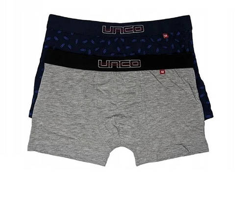 Труси-боксери чоловічі UNCO Underwear (2 шт.) M Blue/Grey, фото 1