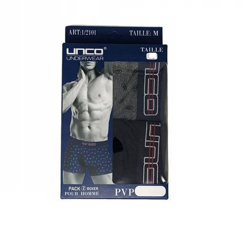 Труси-боксери чоловічі UNCO Underwear (2 шт.) L Grey/Black, фото 4