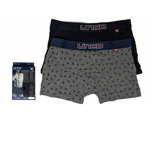 Труси-боксери чоловічі UNCO Underwear (2 шт.) L Grey/Black, фото 3