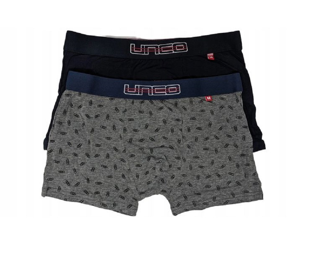 Труси-боксери чоловічі UNCO Underwear (2 шт.) M Grey/Black