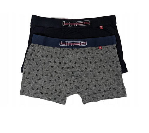 Труси-боксери чоловічі UNCO Underwear (2 шт.) L Grey/Black, фото 1