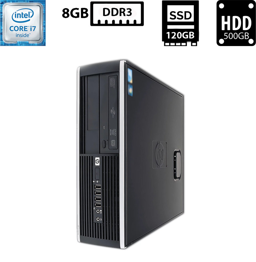 Комп'ютер HP Compaq 8200 Elite SFF/Core i7-2600 3.40GHz/8GB DDR3/SSD 120GB+HDD 500GB/Intel HD Graphics Б/В