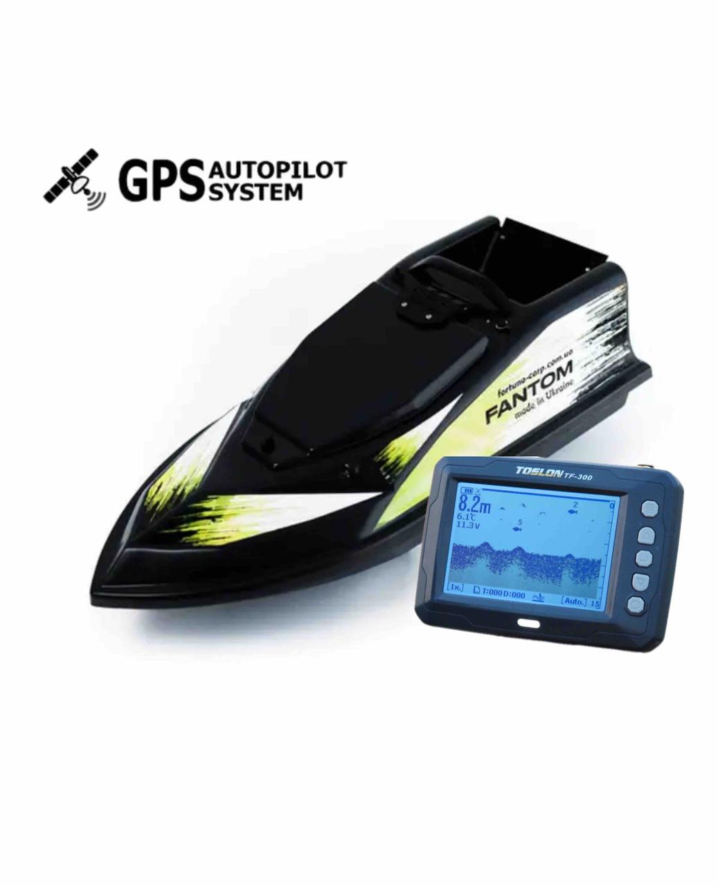 Кораблик для прикормки Фантом Модерн з ехолотом Toslon TF300 та GPS автопілотом (V3_6+1)