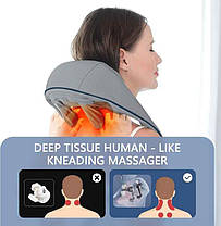 Масажер ударний для шиї та плечей з підігрівом Massager Shoulder Neck SF-L9 (акумуляторний), фото 3