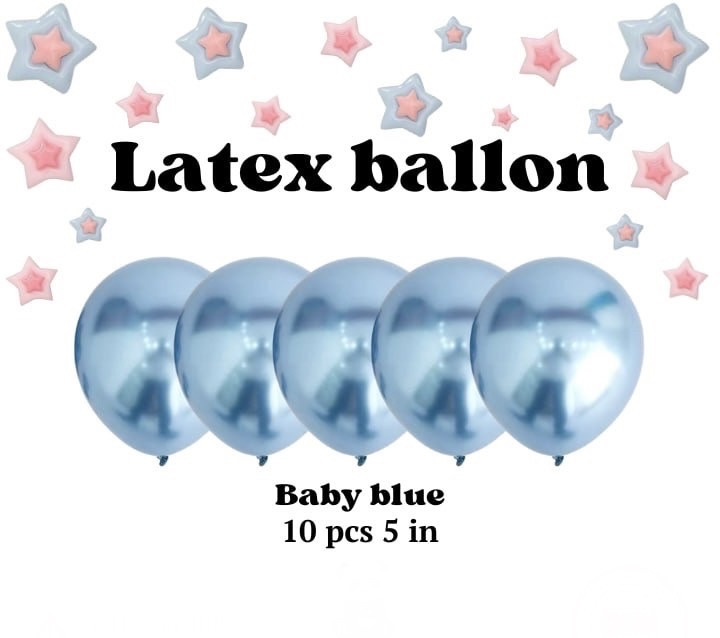 Латексні кулі 5 дюймів хромовані 10 шт baby blue, фото 1