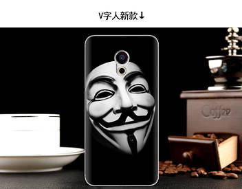 Чохол силіконовий бампер для Meizu pro 6 з картинкою Маска Гая Фокса