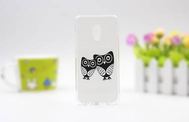 Чохол силіконовий бампер для Meizu pro 6 з картинкою дві сови
