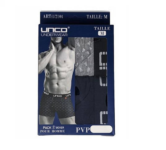 Труси-боксери чоловічі UNCO Underwear (2 шт.) XL Grey/Black, фото 4