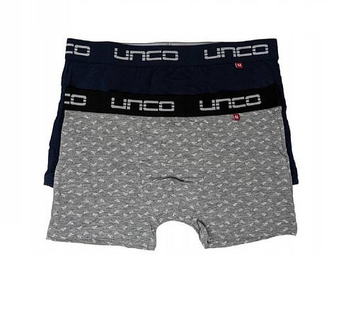 Труси-боксери чоловічі UNCO Underwear (2 шт.) XL Grey/Black, фото 1
