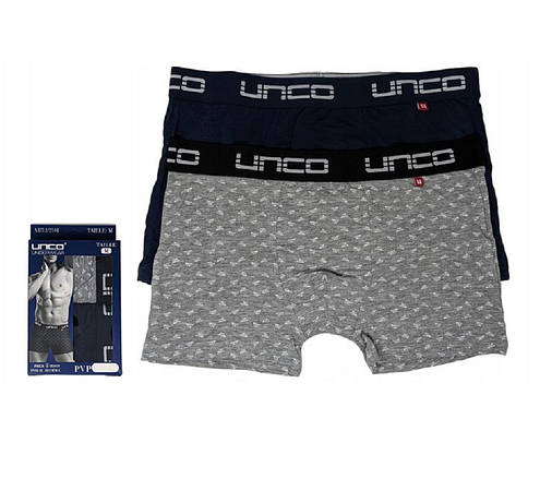Труси-боксери чоловічі UNCO Underwear (2 шт.) XL Grey/Black, фото 3
