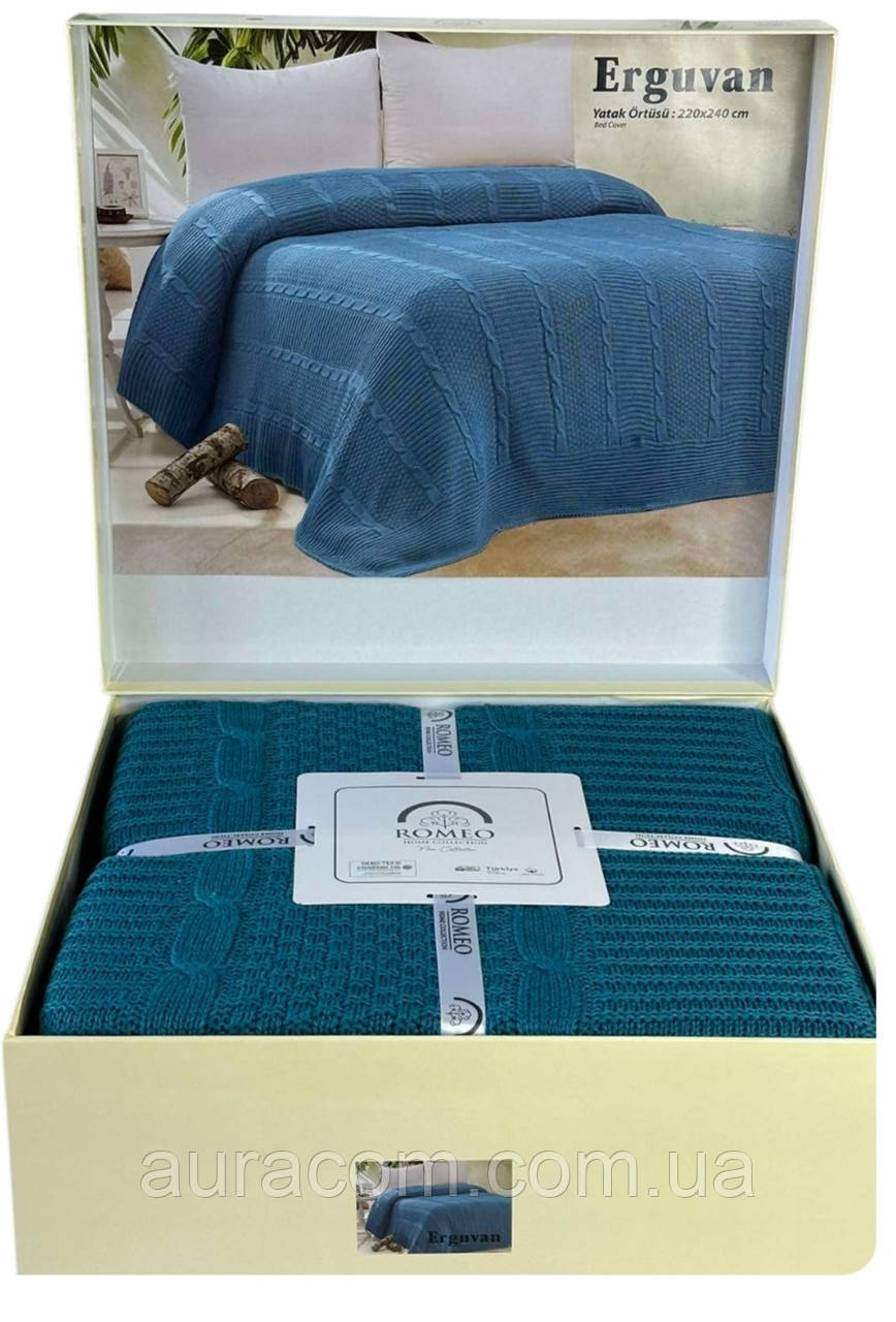 Смарагдовий в'язаний плед-, Romeo Home, Туреччина, фото 1