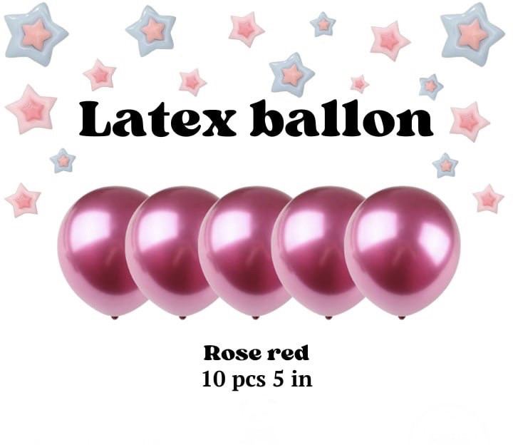 Латексні кулі rose red 5 дюймів хромовані 10 шт rose red, фото 1