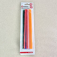 Комплект стрижнів клейових кольорових 7,4 мм*200 мм, 12 шт. INTERTOOL RT-1032