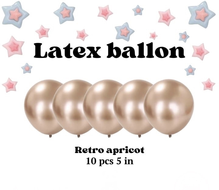Латексні кулі retro apricot 5 дюймів хромовані 10 шт., фото 1