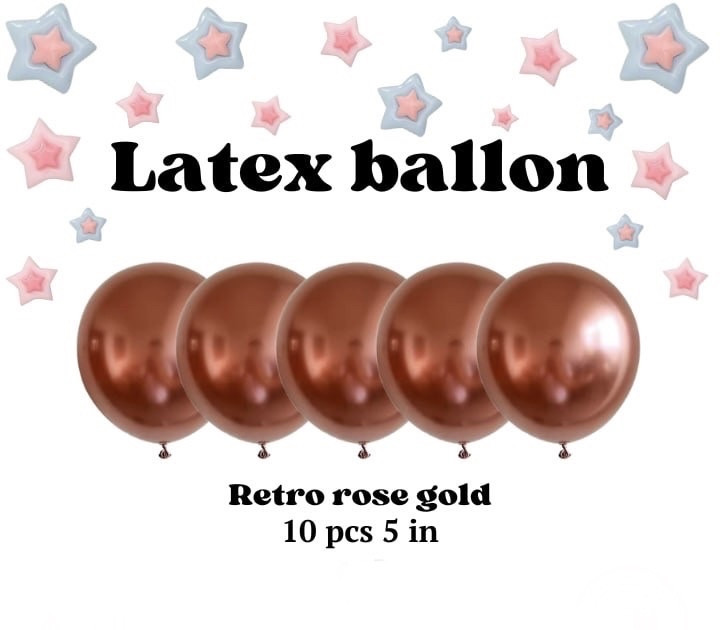 Латексні кулі retro rose gold 5 дюймів хром 10 шт., фото 1