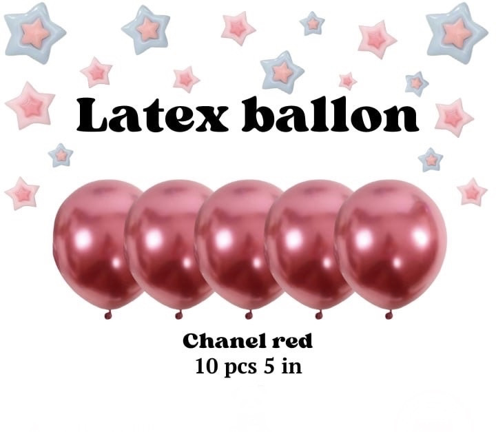 Латексні кулі Chanel Red 5 дюймів хром 10 шт., фото 1
