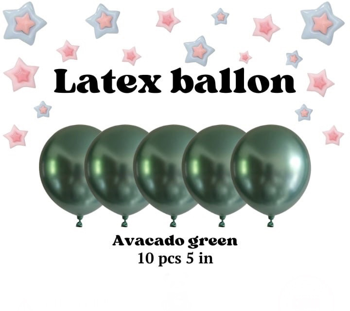 Латексні кулі Avocado Green 5 дюймів хром 10 шт., фото 1