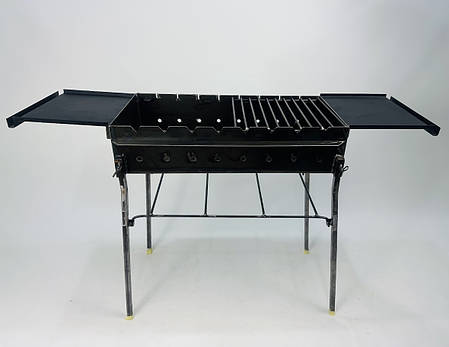 Стаціонарний мангал 3 мм "BBQ Station" з розбірними ніжками та двома бічними столиками., фото 1