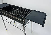 Стаціонарний мангал 3 мм "BBQ Station" з розбірними ніжками та двома бічними столиками., фото 5