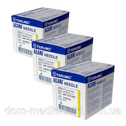 Голка з кріпленням Луєр-Лок | Luer-Lock для мезотерапії TERUMO 30G 1/2 (0,3х13 мм), 300 шт., фото 1