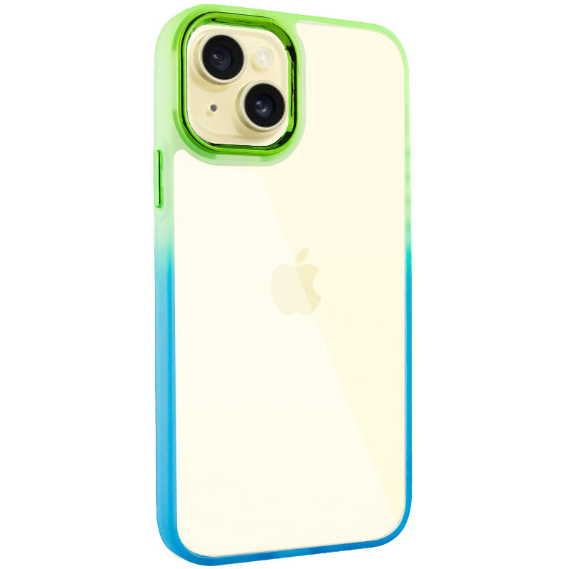 Чохол TPU+PC Fresh sip series для Apple iPhone 14 (6.1") Бірюзовий / Лимонний, фото 1