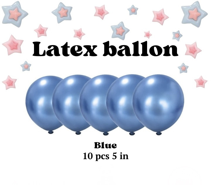Латексні кулі набір 5 дюймів колір blue хромовані 10 шт. у наборі, фото 1