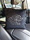 Чорна декоративна подушка-плед для автомобіля з оксамиту, з леопардом, фото 3