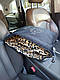Чорна декоративна подушка-плед для автомобіля з оксамиту, з леопардом, фото 2