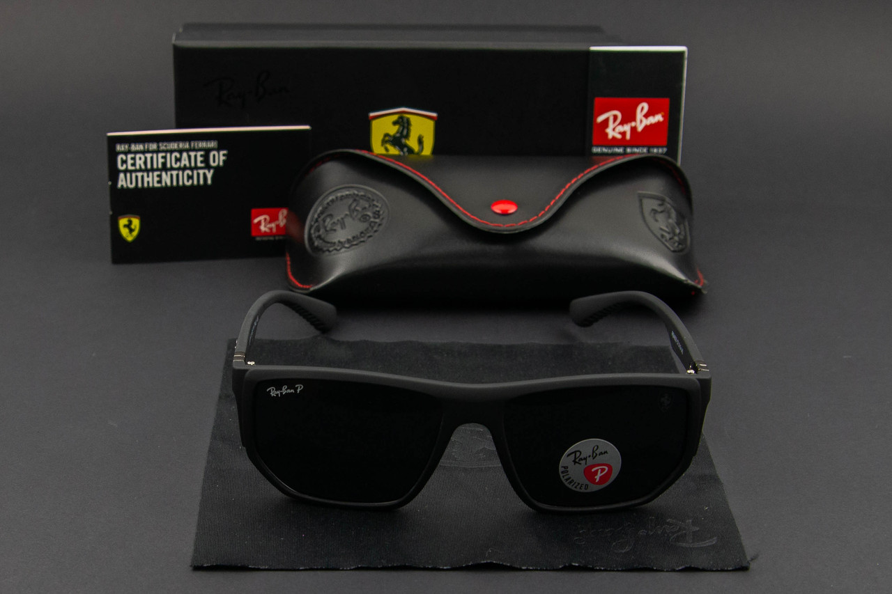 Сонцезахисні окуляри RAY BAN Ferrari поляризаційні UV400 (арт. RB4609) чорні/матова оправа