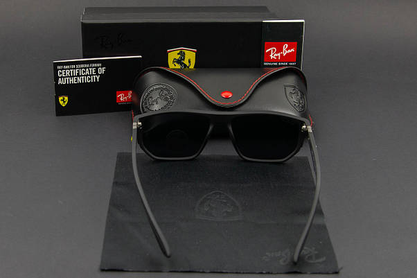 Сонцезахисні окуляри RAY BAN Ferrari поляризаційні UV400 (арт. RB4609) чорні/матова оправа, фото 6