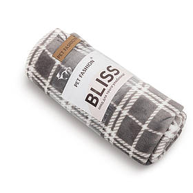 Плед для собак і котів Pet Fashion Bliss 2 сірий картатий плюш 94х70,5см