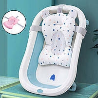 Подушка матрацик для купання новонароджених дитячої ванночки антиковзна Рожева, фото 3